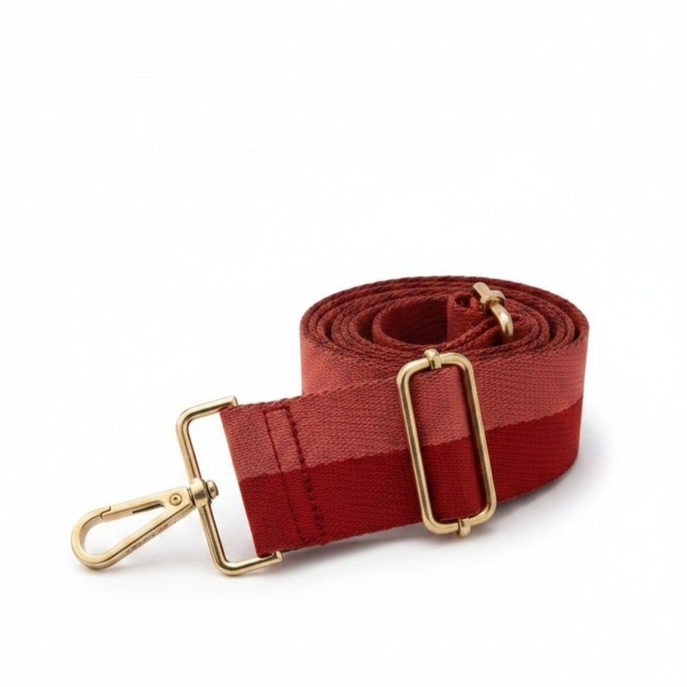 Ah-dorned Bag Strap Sz OS Red Pink Two Tone Striped Crossbody Guitar Strap